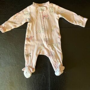 Carter's Pink Dog Print Footed One Piece